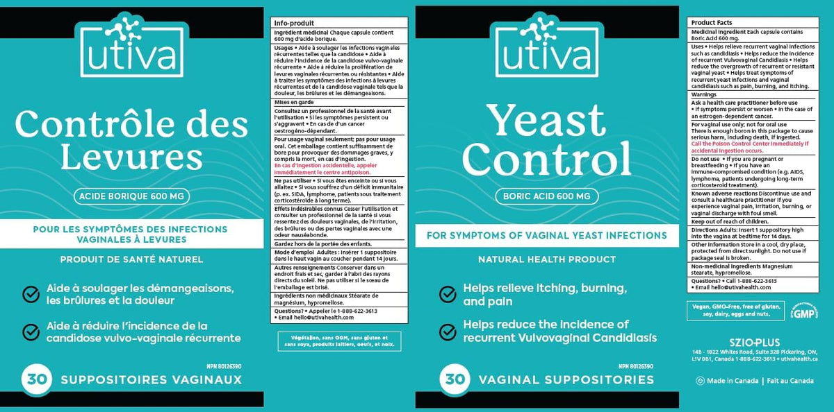 YEAST CONTROL 30 vaginal suppo