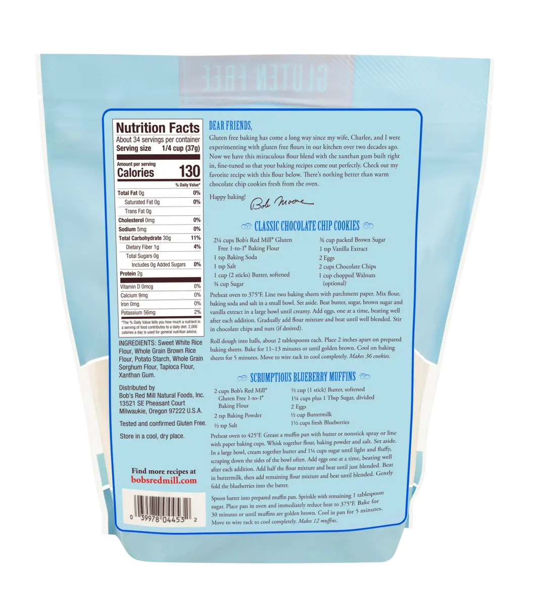 Bob's Red Mill, Gluten Free 1 to 1 Baking Flour, 44 oz